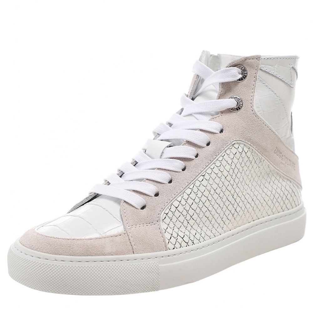 Zadig & Voltaire High Flash Keith Sneakers hi tops wedge white shoes NIB 41 11 - Picture 2 of 15